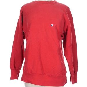 Champion Vintage Reverse Weave Red Crew Neck Sweatshirt made in USA